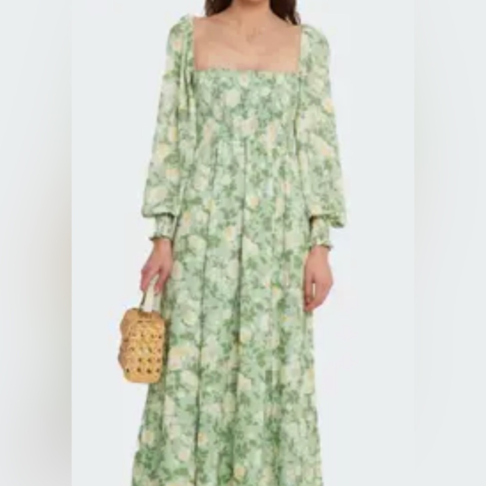 O.P.T. Floral Green Maxi Dress